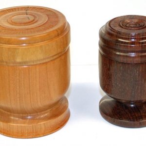 Cherry and Jarrah Turned Boxes